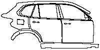 BMW X5 X5 M 2015 - (right) Door+Side Skirt+Rear Fender (Wrapped rear wheel arch)