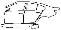 BMW 3 Series Sedan 2014 - (left)Door+BC-Pillar+Side Skirt+Rear Fender (with M Peformance Package)