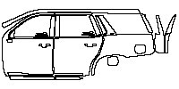 Cadillac Escalade Standard Wheelbase 2015 - (left) Door+Side Skirt+Rear Fender+Rearlamp