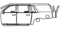 Cadillac Escalade ESV 2025 - (left) Door+Side Skirt+Rear Fender+Rearlamp