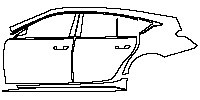 Cadillac CT5 V-Series Blakwing Exterior 2020 - (left) Door+Side Skirt+Rear Fender (with Carbon Fiber package)
