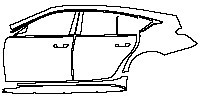 Cadillac CT5 V-Series Blakwing Exterior 2020 - (left) Door+Side Skirt+Rear Fender (without Carbon Fiber Package)