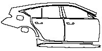 Cadillac CT5 V-Series Blakwing Exterior 2020 - (right) Door+Side Skirt+Rear Fender (without Carbon Fiber Package)