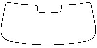 Dacia Duster Winodw 2024 - Windshield (inside) (with mirror and dotted area cutout, Edge ends at the inner side of dotted area)