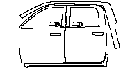 RAM Trucks 2500 Crew Cab 2019 - (left) Door+Side Skirt+Rear Fender (without emblem on front door, without tow mirror cutout)