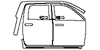 RAM Trucks 2500 Crew Cab 2019 - (right) Door+Side Skirt+Rear Fender (without emblem on front door, without tow mirror cutout)