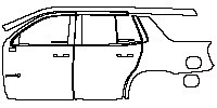 GMC Yukon AT4 2021 - (left)Door+Side Skirt+Rear Fender (with ''AT4'' emblem on Door)