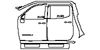 GMC Sierra 1500 Crew Cab 2019 - (left)Door+Side Skirt+Rear Fender (with ''DENALI'' emblem on front door)