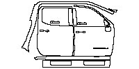 GMC Sierra 1500 Crew Cab 2019 - (right)Door+Side Skirt+Rear Fender (with ''DENALI'' emblem on front door)