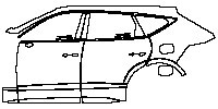 Genesis GV80 Exterior 2021 - (left)Door+Side Skirt+Rear Fender