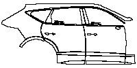 Genesis GV80 Exterior 2021 - (right)Door+Side Skirt+Rear Fender