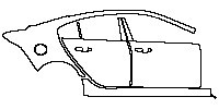 Jaguar XE XE (standard wheelbase) 2015 - (right) Door+Side Skirt+Rear Fender