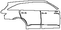 KIA Sorento X-Line EX AWD 2021 - (right)Door+Side Skirt+Rear Fender (without Chrome trim strip on side skirt)