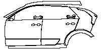 KIA Niro EV (US) Wave 2023 - (left) Door+Rear Fender+Side Skirt