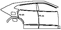 Lamborghini Urus Base 2018 - (right) Door+B Pillar+Rear Fender+Side Skirt