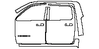 RAM Trucks 1500 Crew Cab 2019 - (left) Door+Side Skirt+Rear Fender (with''RAM''emblem on front door, without door moldings)