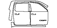 RAM Trucks 1500 Crew Cab 2019 - (right) Door+Side Skirt+Rear Fender (with''RAM''emblem on front door, without door moldings)