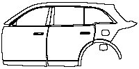 (left)Door+Side Skirt+Rear Fender