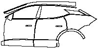 (left)Door+Side Skirt+Rear Fender