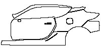 Lexus LC Coupe 2018 - (left) Door+A Pillar+Rear Fender+Side Skirt