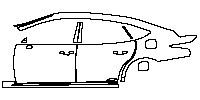 Lexus LS Hybrid 2018 - (left) Door+BC Pillar+Side Skirt (with MULTI STAGE HYBRID emblem on rear door)