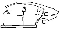 Lexus IS Sedan 2013 - (left) Door+Side Skirt+Rear Fender