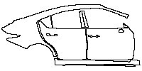 Lexus IS Sedan 2013 - (right) Door+Side Skirt+Rear Fender