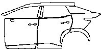 (left)Door+Side Skirt+Rear Fender