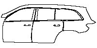 Mercedes-Benz GLS Base 2016 - (left) Door+BC Pillar+Rear Fender