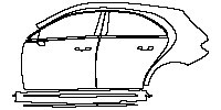 Mercedes-Benz A Class Hatchback 2019 - (left)Door+Side Skirt+Rear Fender (with Aerodynamic Package)