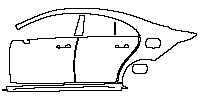 Mercedes-Benz CLA Coupe 2013 - (left)Door+Side Skirt+Rear Fender