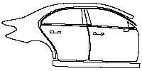 Mercedes-Benz A Class Sedan 2019 - (right) Door+B Pillar+Rear Fender+Side Skirt