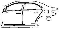 Mercedes-Benz A Class Sedan 2019 - (left) Door+B Pillar+Rear Fender+Side Skirt