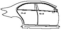 Mercedes-Benz A Class Sedan 2019 - (right) Door+B Pillar+Rear Fender+Side Skirt