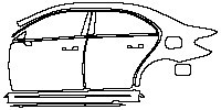Mercedes-Benz A Class Sedan 2019 - (left) Door+B Pillar+Rear Fender+Side Skirt (with aerodynamic package)