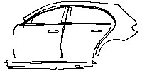 Mercedes-Benz A Class Hatchback 2020 - (left) Door+Side Skirt+Rear Fender (with Aerodynamic package)
