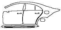 Mercedes-Benz CLA Coupe 2020 - (left) Door+Side Skirt+Rear Fender