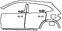 Mercedes-Benz GLA AMG GLA 45 2015 - (left) Door+Side Skirt+Rear Fender