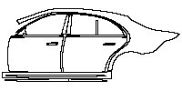 Mercedes-Benz S Class Sedan 2018 - (left) Door+Side Skirt+Rear Fender