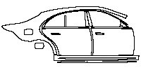 Mercedes-Benz S Class Sedan 2018 - (right) Door+Side Skirt+Rear Fender