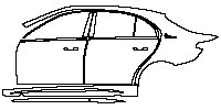 Mercedes-Benz C Class Sedan 2019 - (left) Door+Side Skirt+Rear Fender