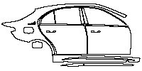 Mercedes-Benz C Class Sedan 2019 - (right) Door+Side Skirt+Rear Fender