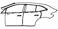 Mercedes-Benz EQE SUV AMG 53 2023 - (left)Door+Side Skirt+Rear Fender (with chrome trim on doors)