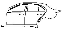 (left) Door+Side Skirt+Rear Fender