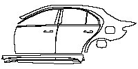 Mercedes-Benz C Class Sedan 2023 - (left) Door+Side Skirt+Rear Fender