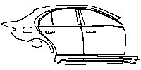 Mercedes-Benz C Class Sedan 2023 - (right) Door+Side Skirt+Rear Fender
