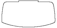Mercedes-Benz S Class Sedan 2021 - Rear Window (Edge ends at the inner side of dotted area)