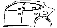 (left)Door+Side Skirt+Rear Fender