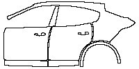 Maserati Levante Modena 2023 - (left)Door+Side Skirt+Rear Fender (without emblem on rear fender)