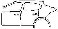 (left)Door+Side Skirt+Rear Fender